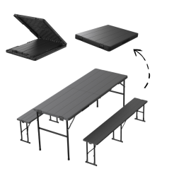 Set kempingového/cateringového nábytku/ pivní set/ černá barva / CH4513