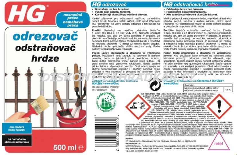 HG 17605 Odrezovač (koncentrát) 500 ml