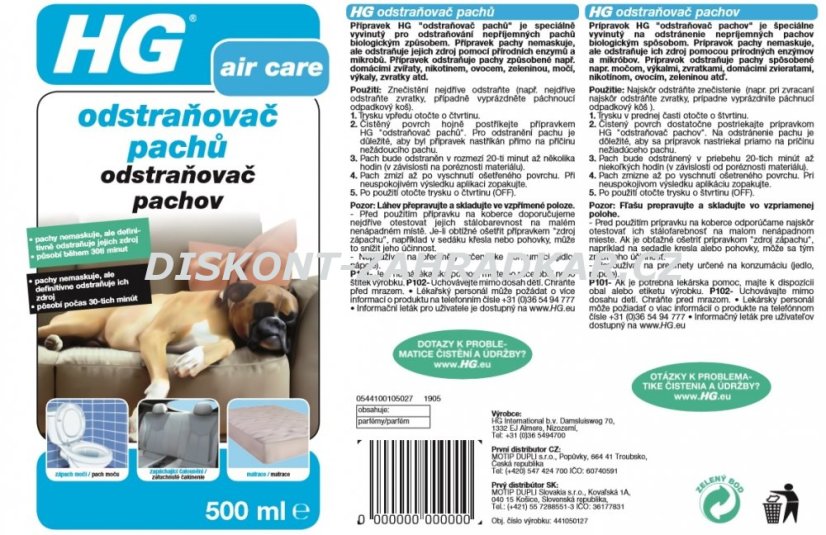 HG 44105 Odstraňovač pachu 500ml
