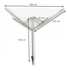 Venkovní sušák 4-ramenný 50m s obalem CLEAN LINE / CH5331