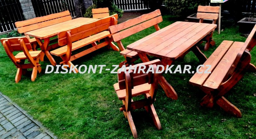 Dřevěná sestava zahradního nábytku 200cm
