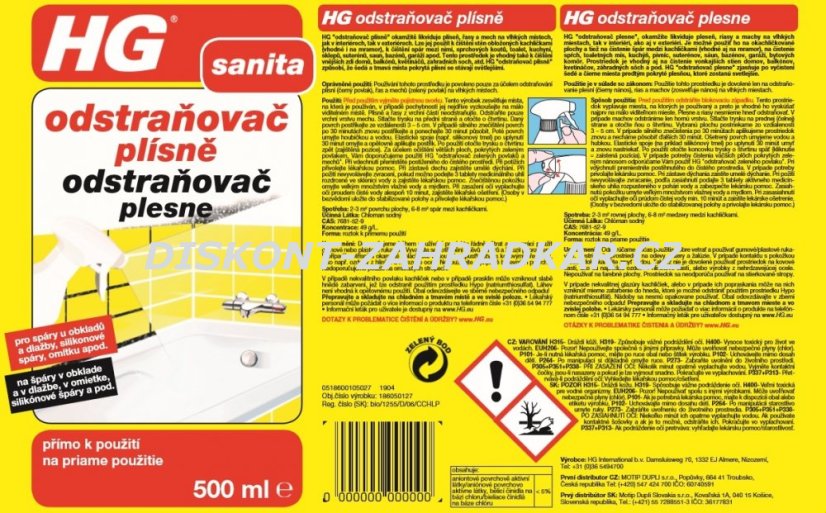 HG 18605 Odstraňovač plísně 500ml