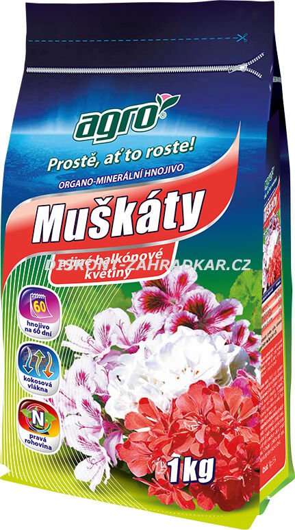 Agro organominerální hnojivo Muškáty 1kg Agro organominerální hnojivo Muškáty 1kg
