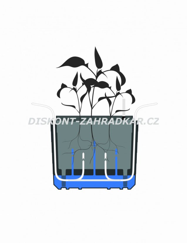 Samozavlažovací velkoobjemová nádoba Berberis 55 antracit+zelená