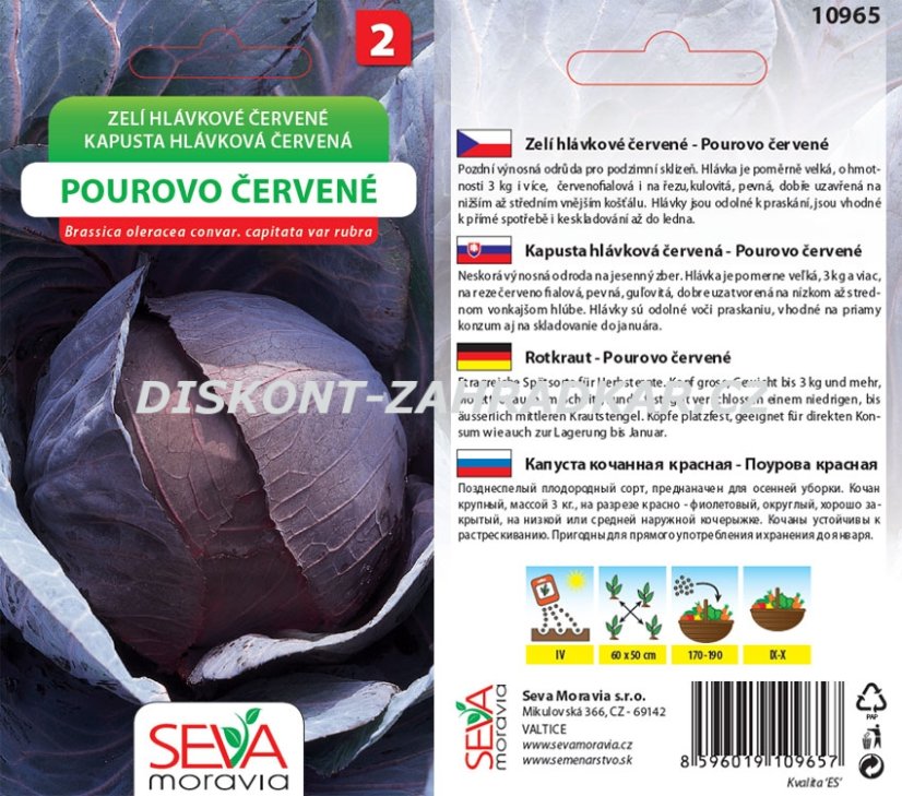 10965 Zelí Pourovo červené 0,8g / 3407