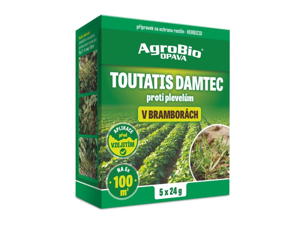 Toutatis DamTec 5x24g na plevel v bramborách