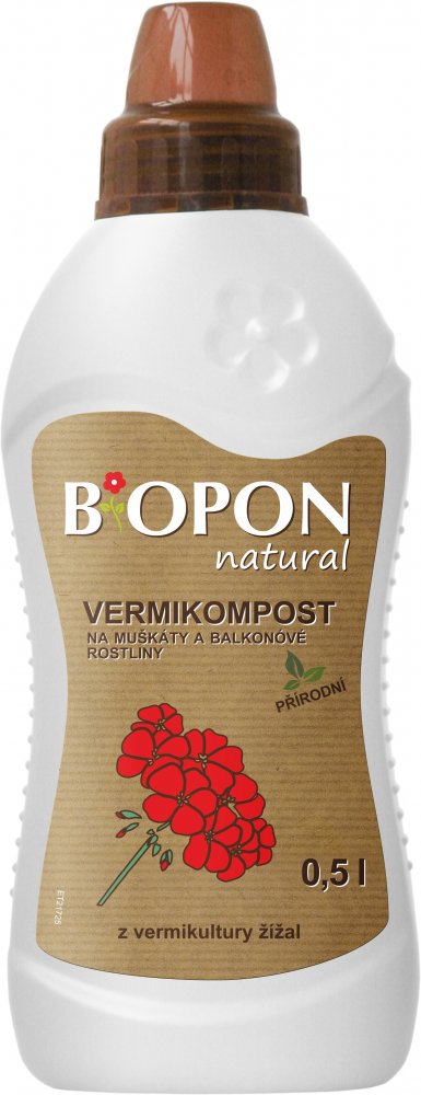 Bopon Natural Vermikompost na muškáty a balkonové rostliny 500ml