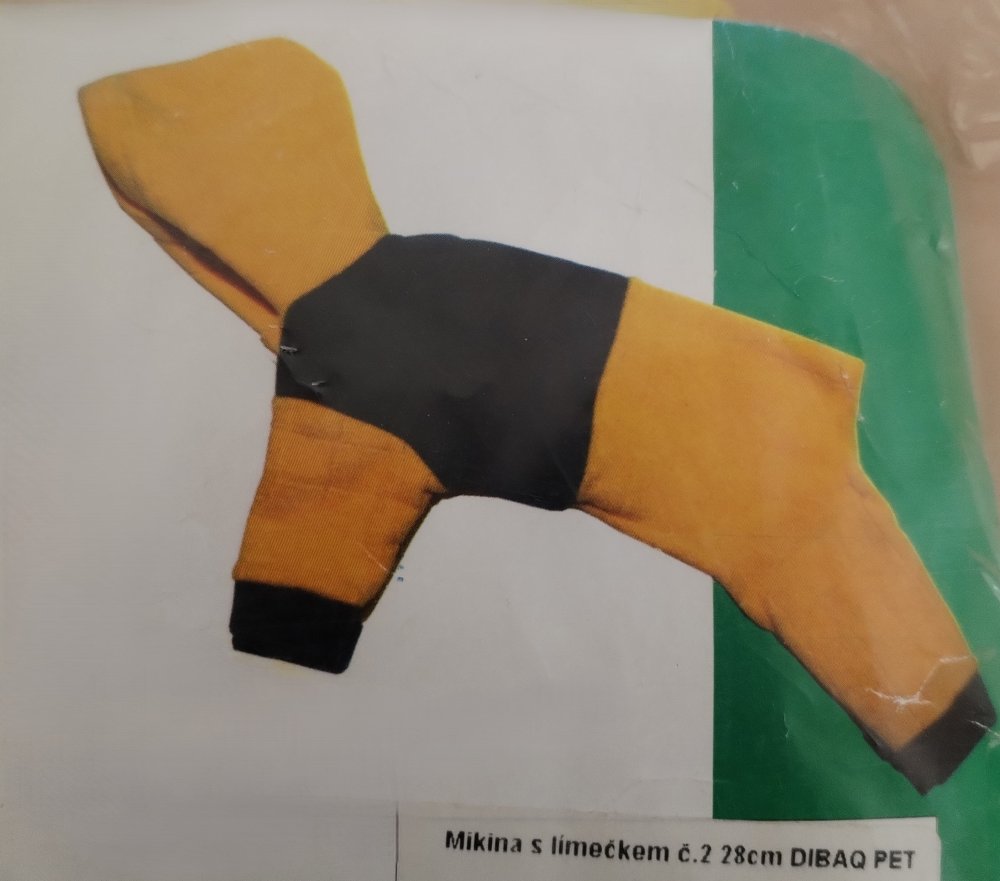 Levně Mikina s límečkem č. 2 28cm žlutá/černá