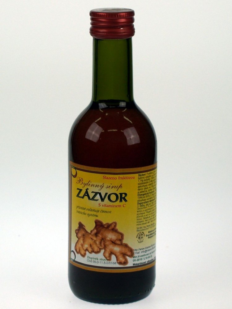 Bylinný fruktózový sirup ZÁZVOR 290 g