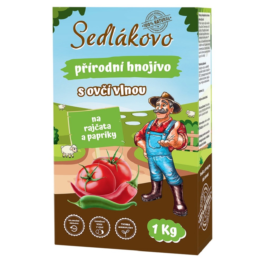Levně Sedlákovo hnojivo s ovčí vlnou na rajčata a papriky 1 kg
