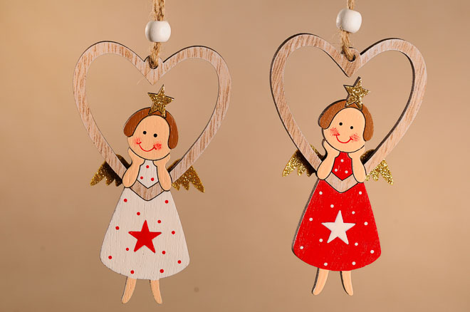 Levně Dřevěný andílek X356M