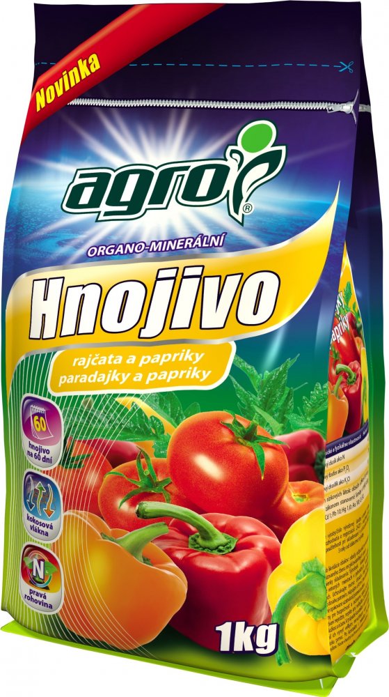 Levně Agro organominerální hnojivo Rajčata a Papriky 1kg