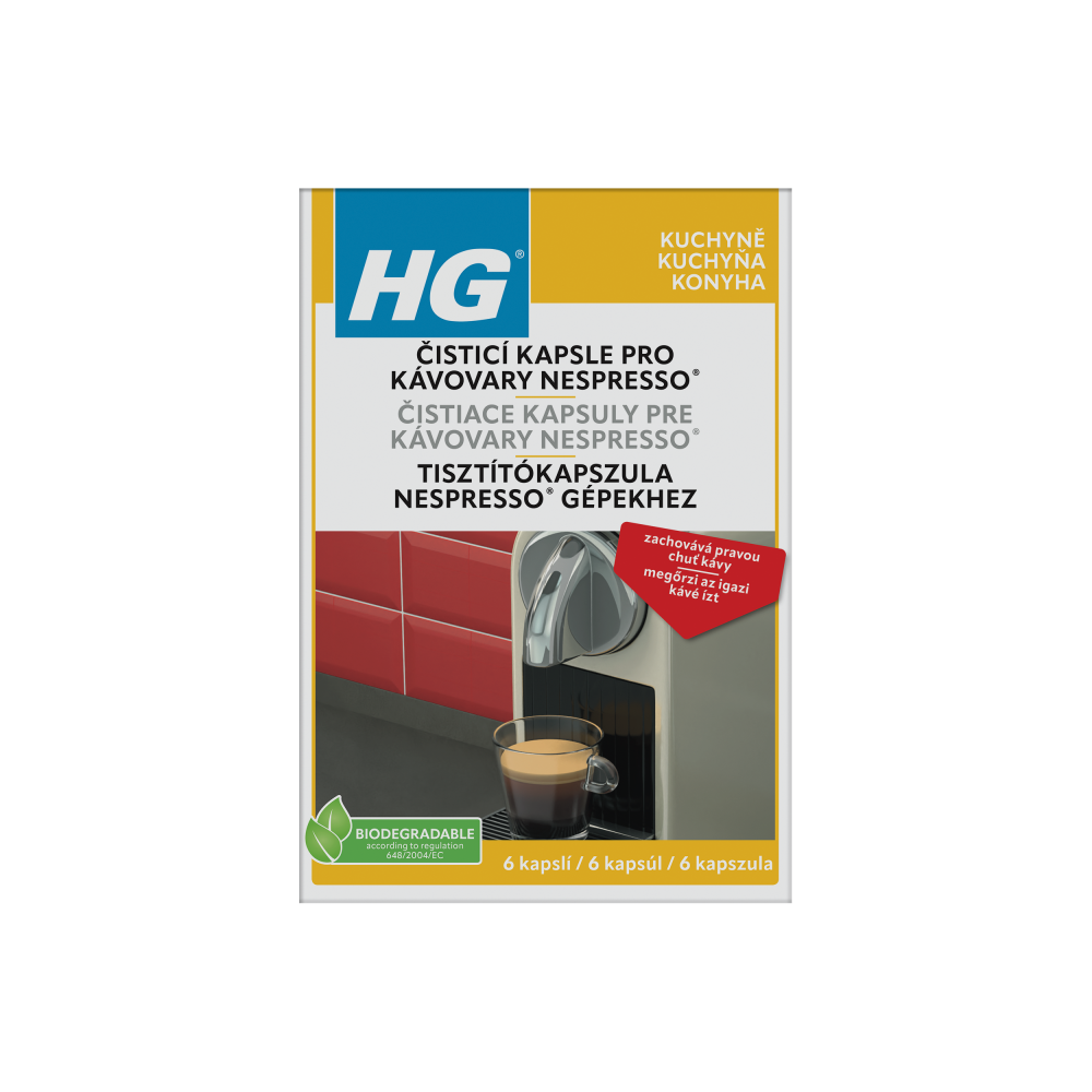 Levně HG 67800 Čistící kapsle pro kávovary Nespresso (6 kapslí)