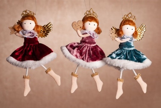 Levně Textilní andílek X463 mix 16 cm