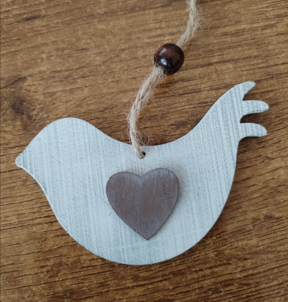 Levně Dřevěný ptáček se srdíčkem 5161