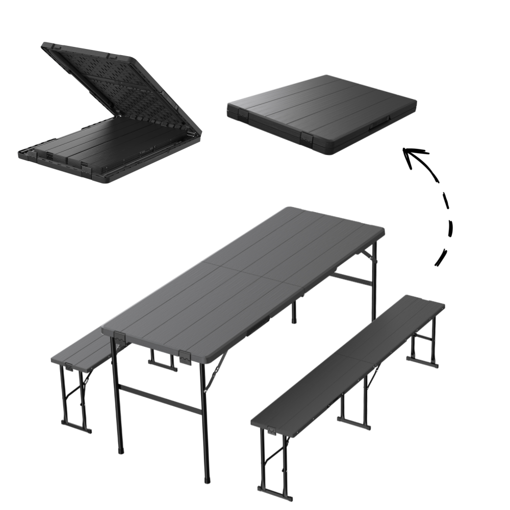 Set  kempingového/cateringového nábytku/ pivní set/ černá barva / CH4513
