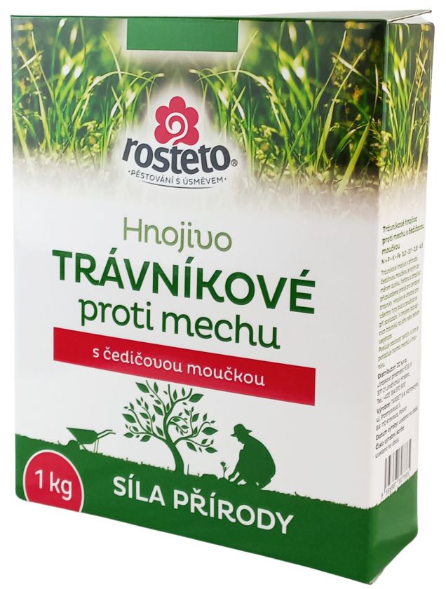 Levně Hnojivo Rosteto Trávník proti mechu 1kg - s čedičovou moučkou