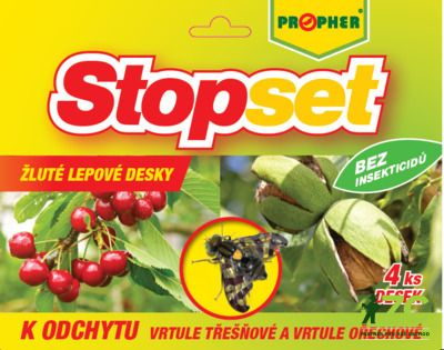 Levně Stopset desky žluté na vrtuli třešňovou a ořechovou 20x20cm (4 ks)