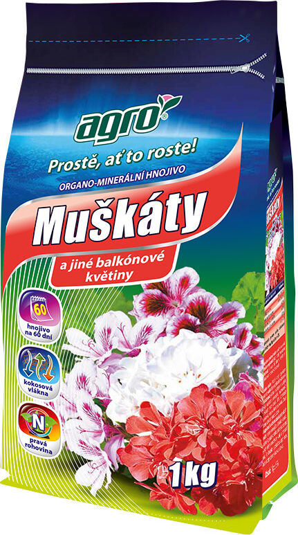 Agro organominerální hnojivo Muškáty 1kg