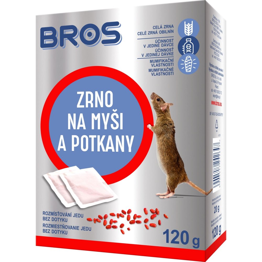 Levně Bros Zrno na myši a potkany 6x20g