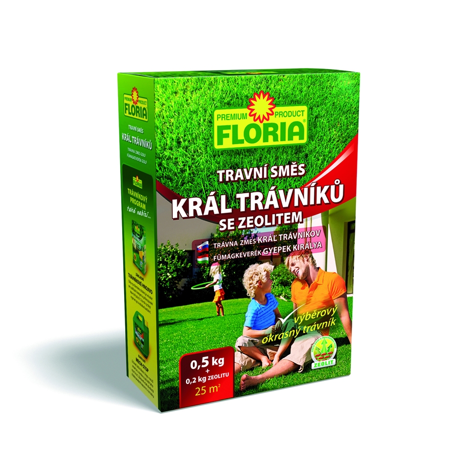 Levně Floria Travní směs Král trávníků 0,5kg + zeolit 200g