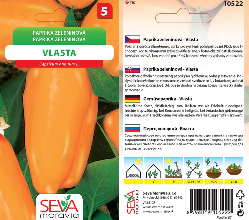 Levně 10522/2309 Paprika Vlasta 0,5g