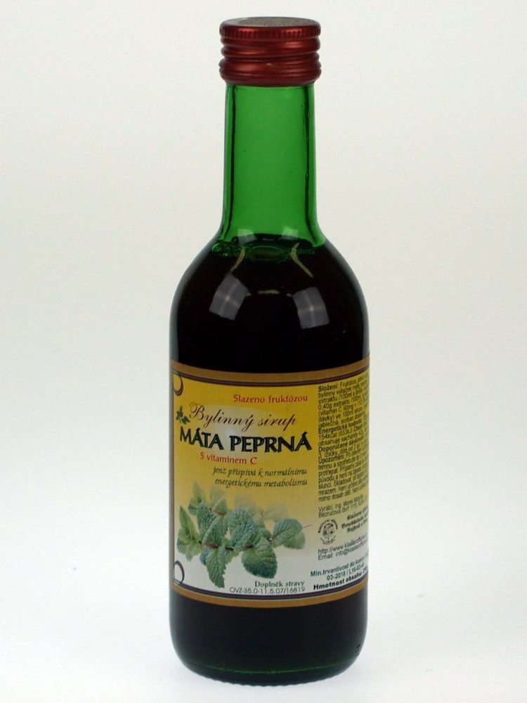 Bylinný fruktózový sirup MÁTA 290 g