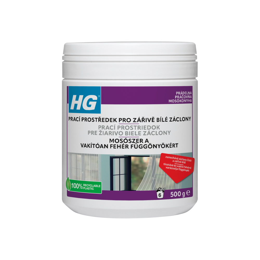 Levně HG 41605 Čistící přípravek pro zářivě bílé záclony 500g