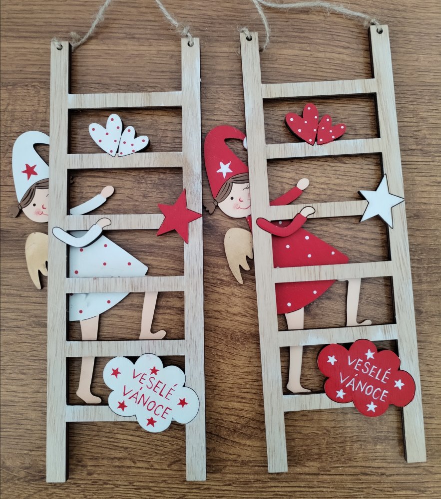 Levně Žebřík Veselé Vánoce mix X539M