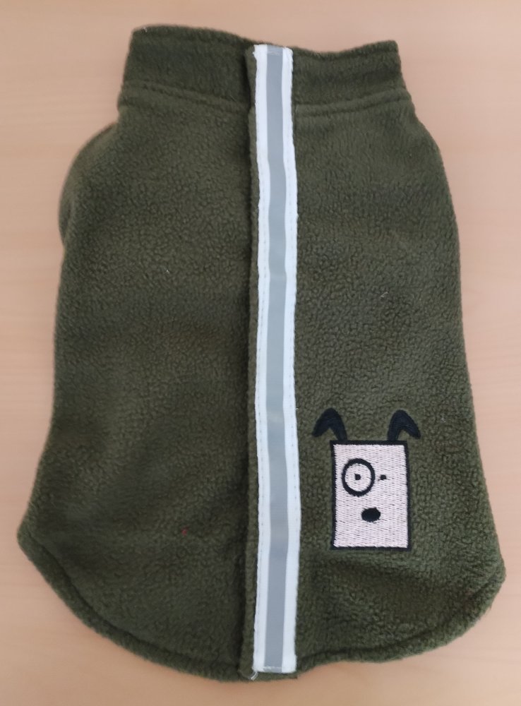 Levně Mikina flaušová "M" Petsland tmavě zelená reflexní