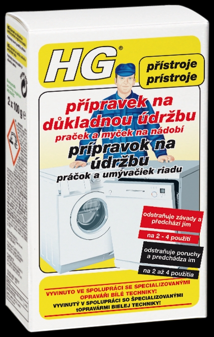 Levně HG 24802 Přípravek na důkladnou údržbu praček a myček na nádobí 200g