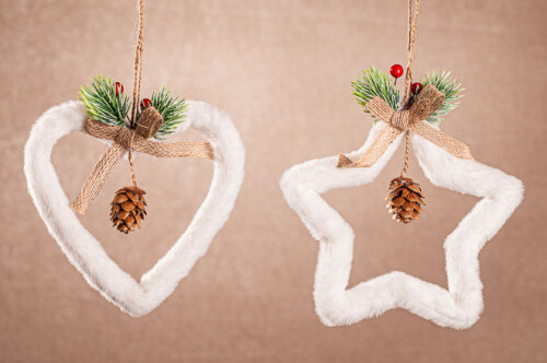 Levně Vánoční ozdoba bílá HVĚZDA X495M